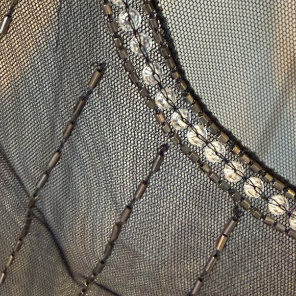 Sheer Black Beaded Sleeveless Top - Picture 3 of 5